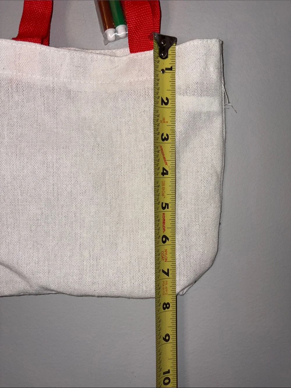 New Holiday Gingerbread Coloring Tote Bag with Red Handles